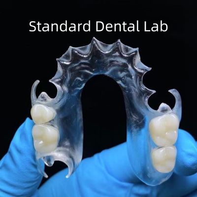 Прозрачные зубы TCS Valplast Гибкие зубные частицы Стандартная стоматологическая лаборатория